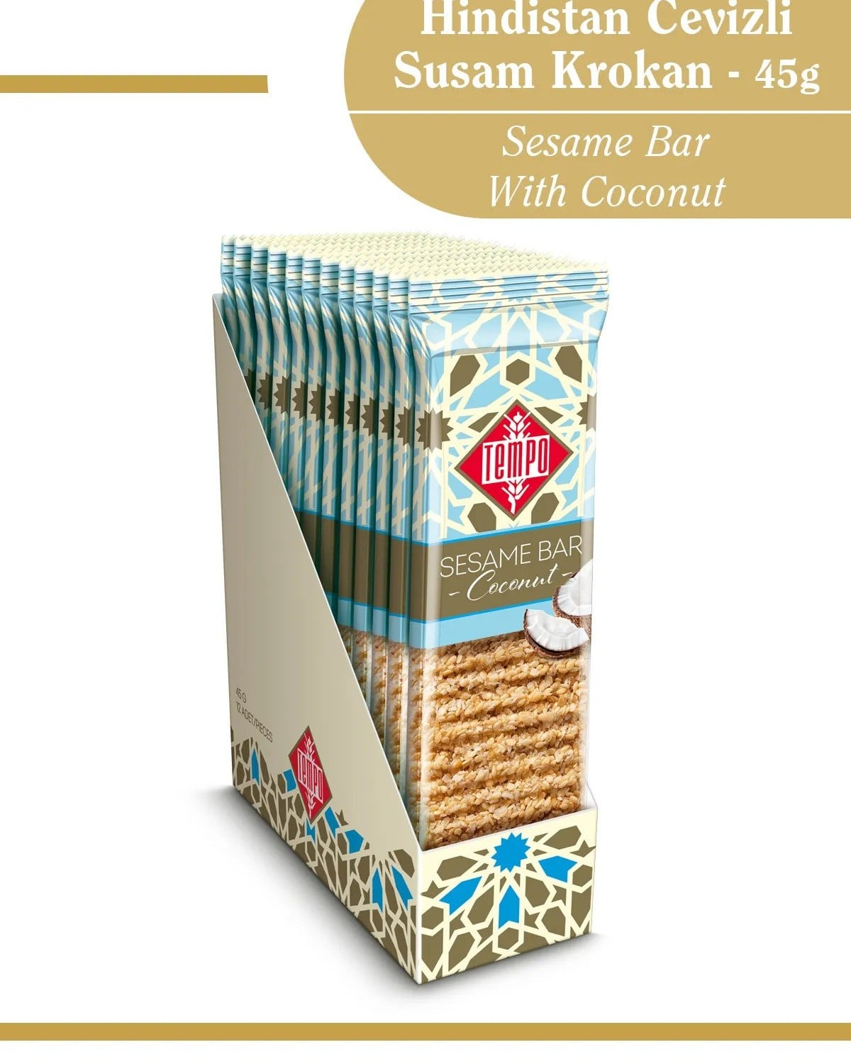 Hindistan Cevizli Susam Krokan 45 g x 12 Adet