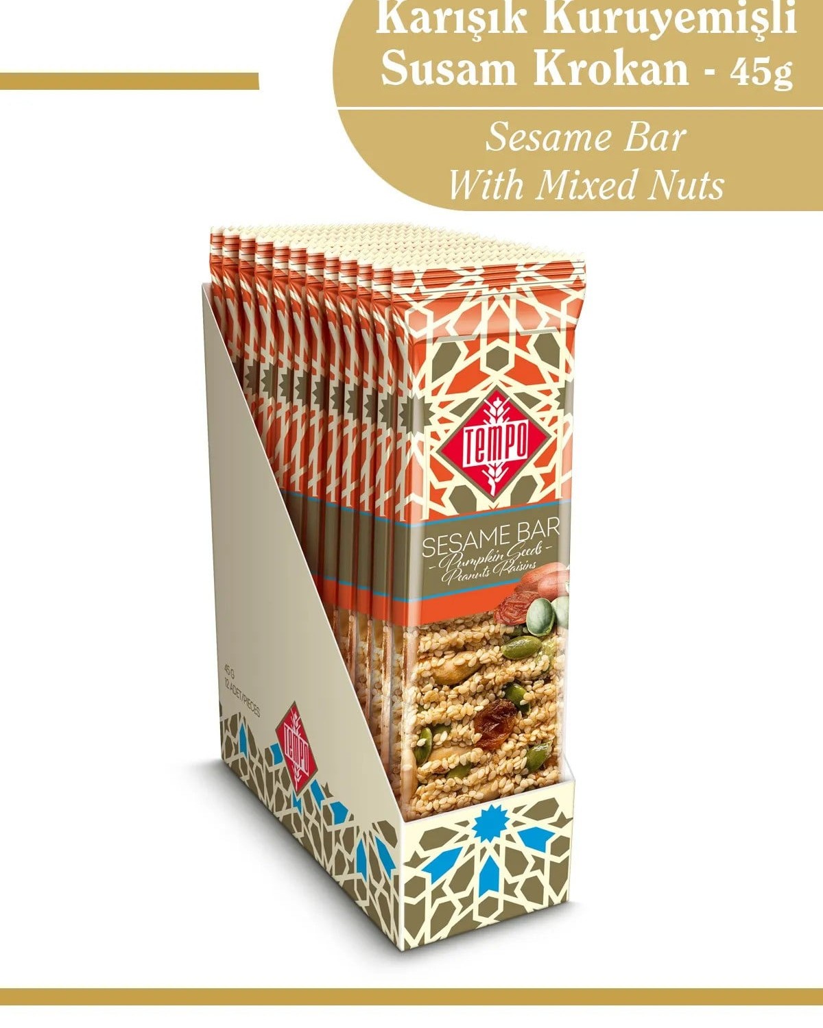 Karışık Kuruyemişli Susam Krokan 45 g x 12 Adet