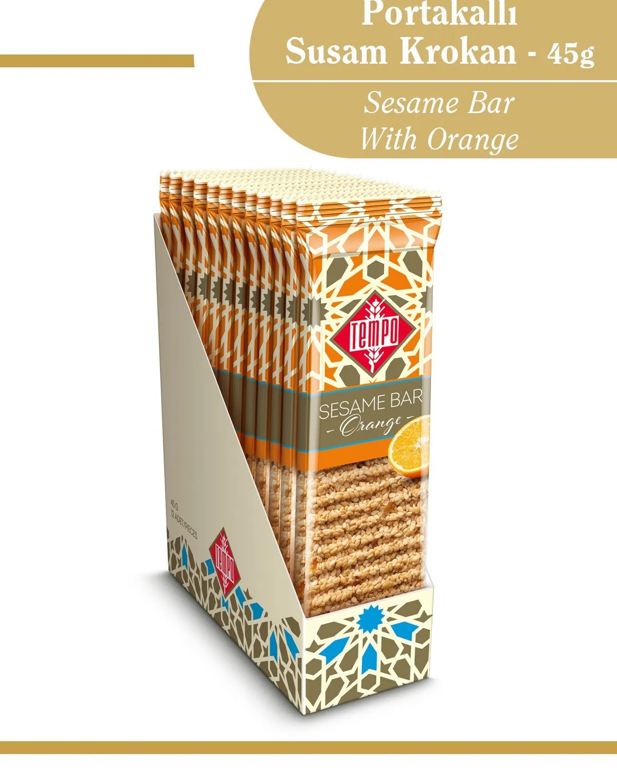 Portakallı Susam Krokan 45 g x 12 Adet