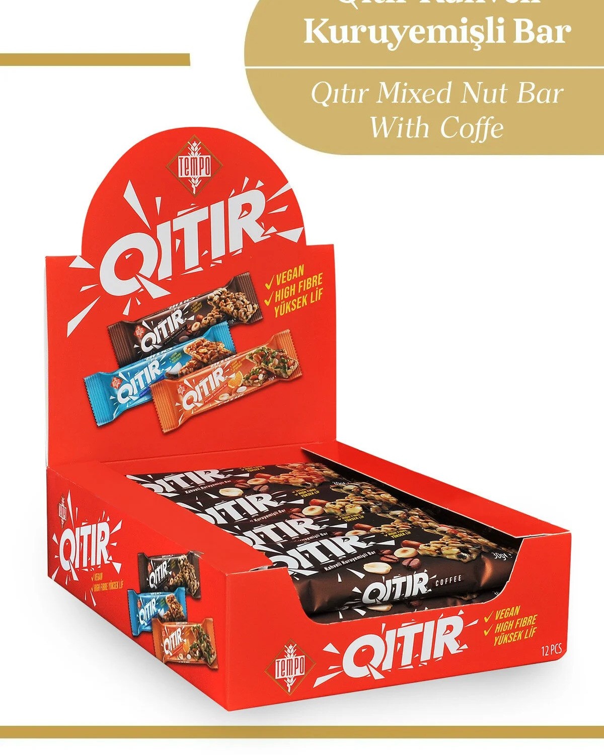 Qıtır Kahveli Kuruyemişli Bar 30 g X 12 Adet