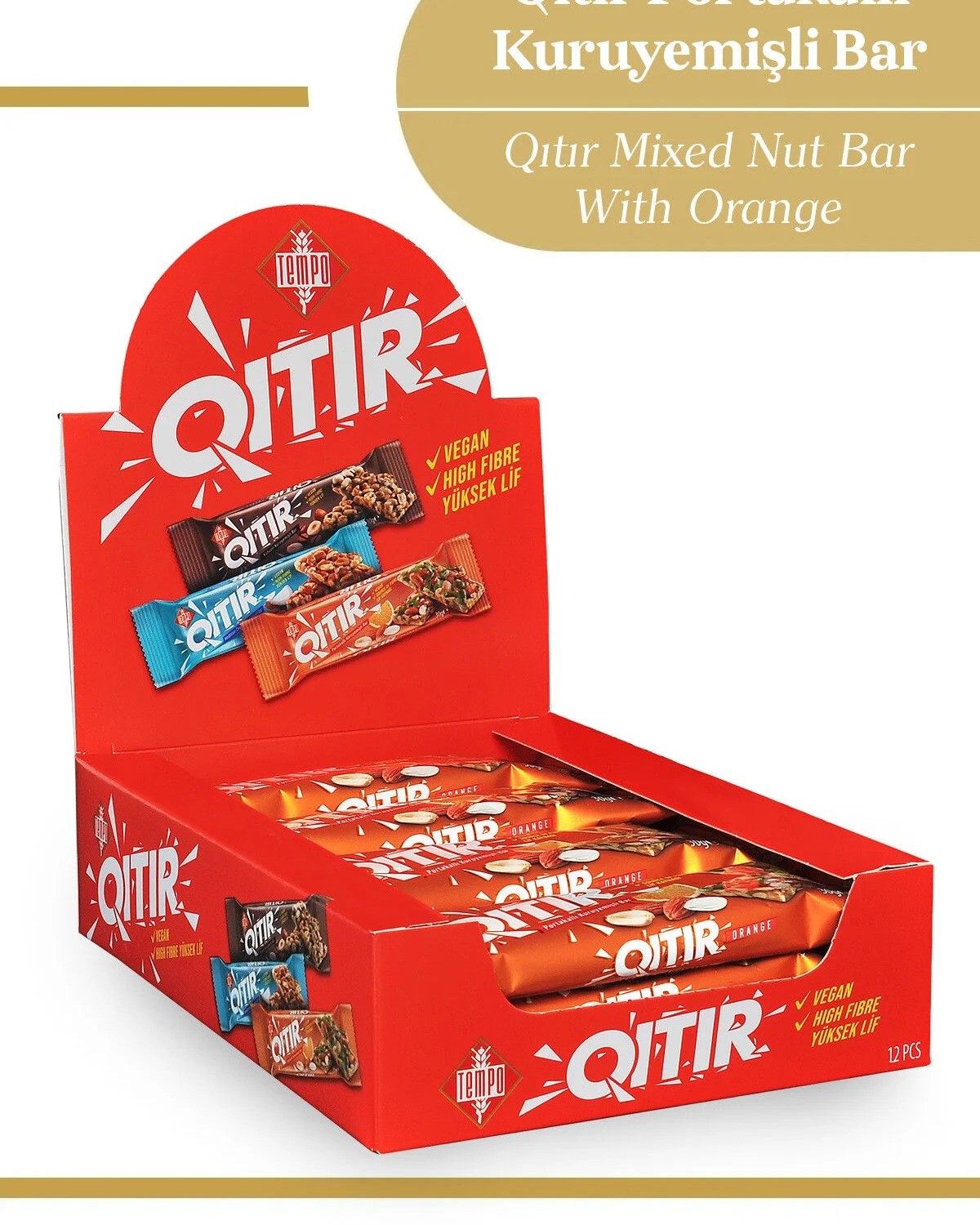 Qıtır Portakallı Kuruyemişli Bar 30 g X 12 Adet